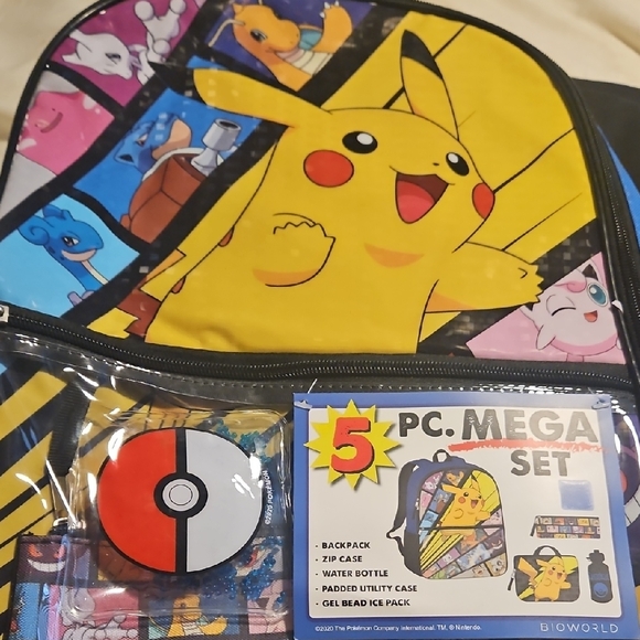 Colorful Pikachu Backpack Set - Picture 2 of 4